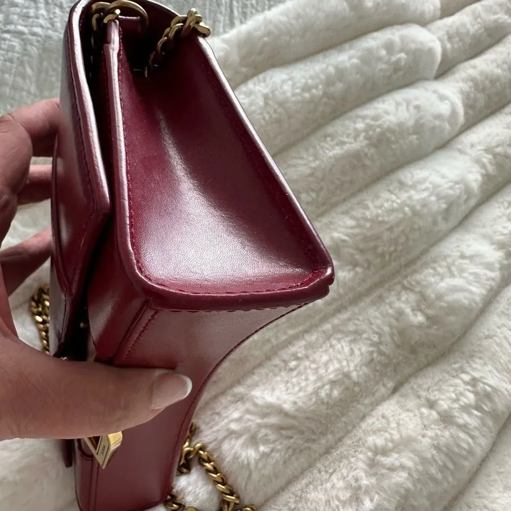Balenciaga  Leather Clutch with Gold Chain